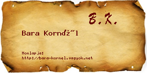 Bara Kornél névjegykártya