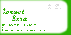 kornel bara business card