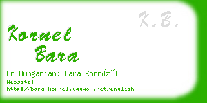 kornel bara business card